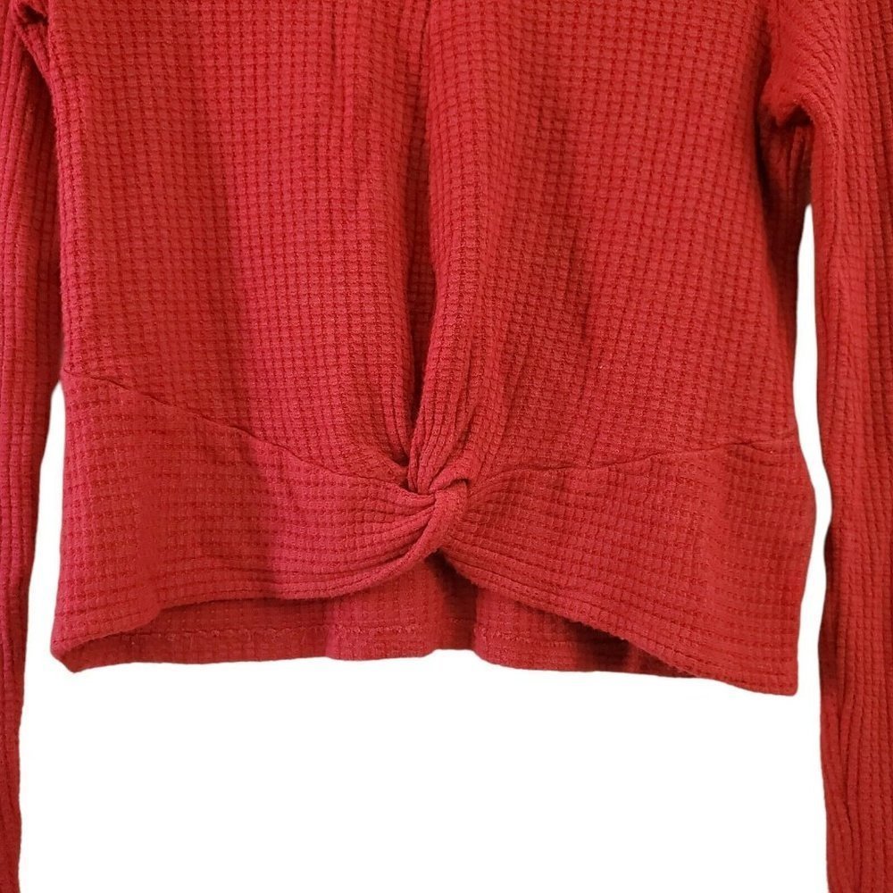 Topshop Red Knotted Blouse - Picture 4 of 10
